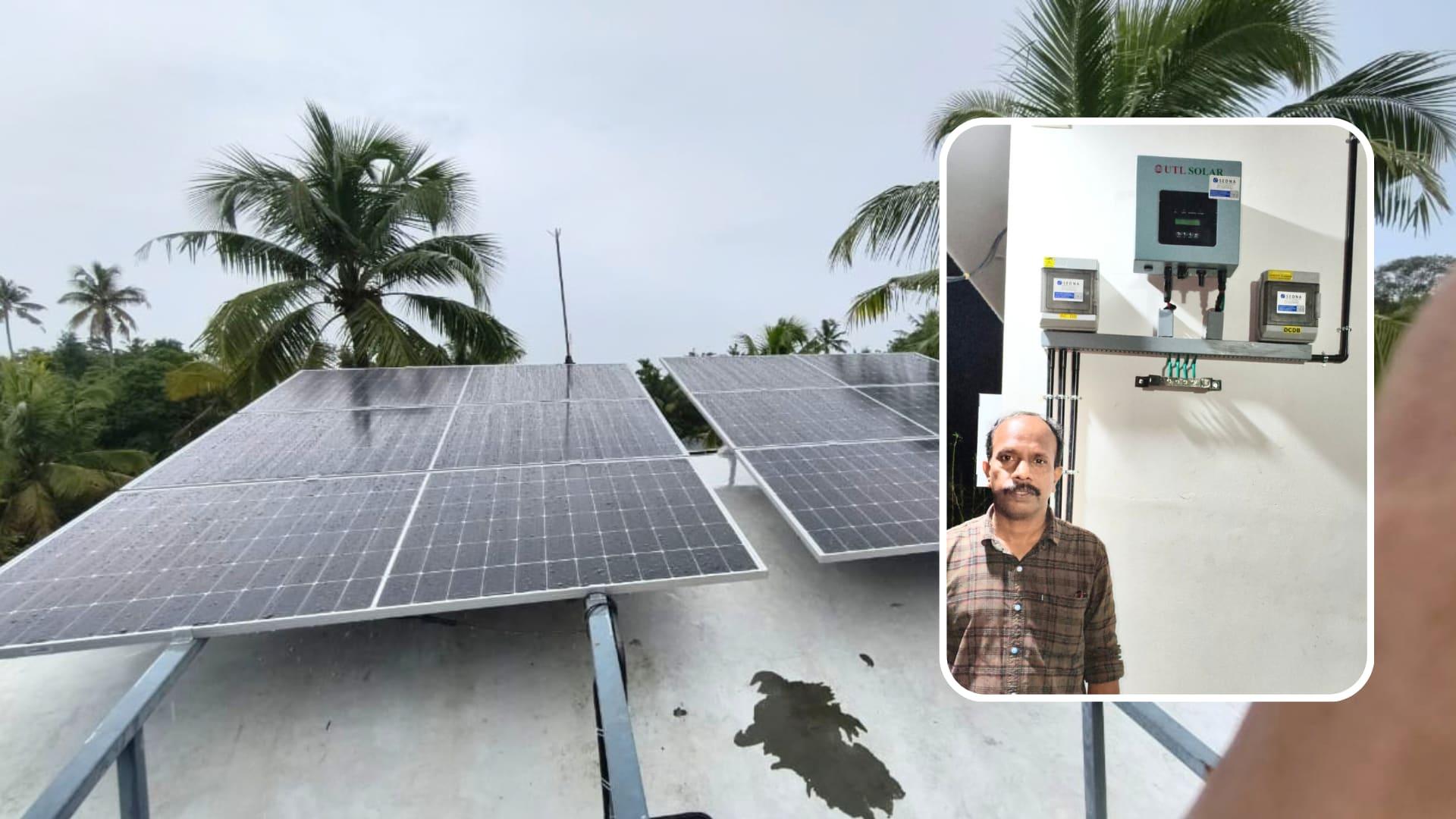 A SEDNA subsidy customer at home with their solar system