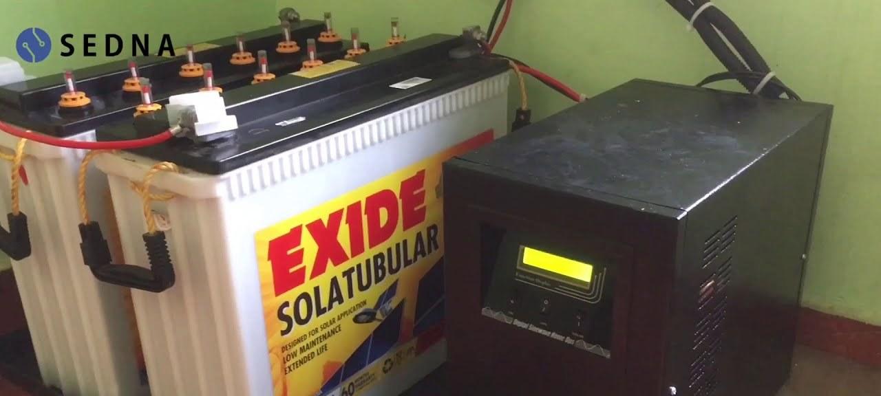 A SEDNA off-grid system: tubular batteries and the inverter